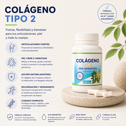 Colágeno UC-II – Articulaciones, Piel y Movilidad
