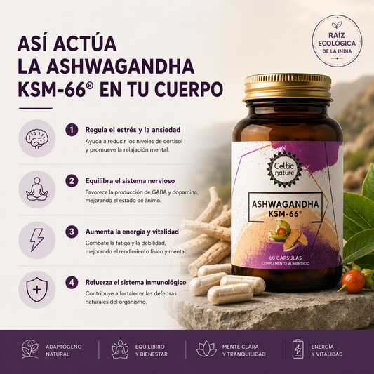 Ashwagandha KSM-66® – Estrés, Sueño y Energía